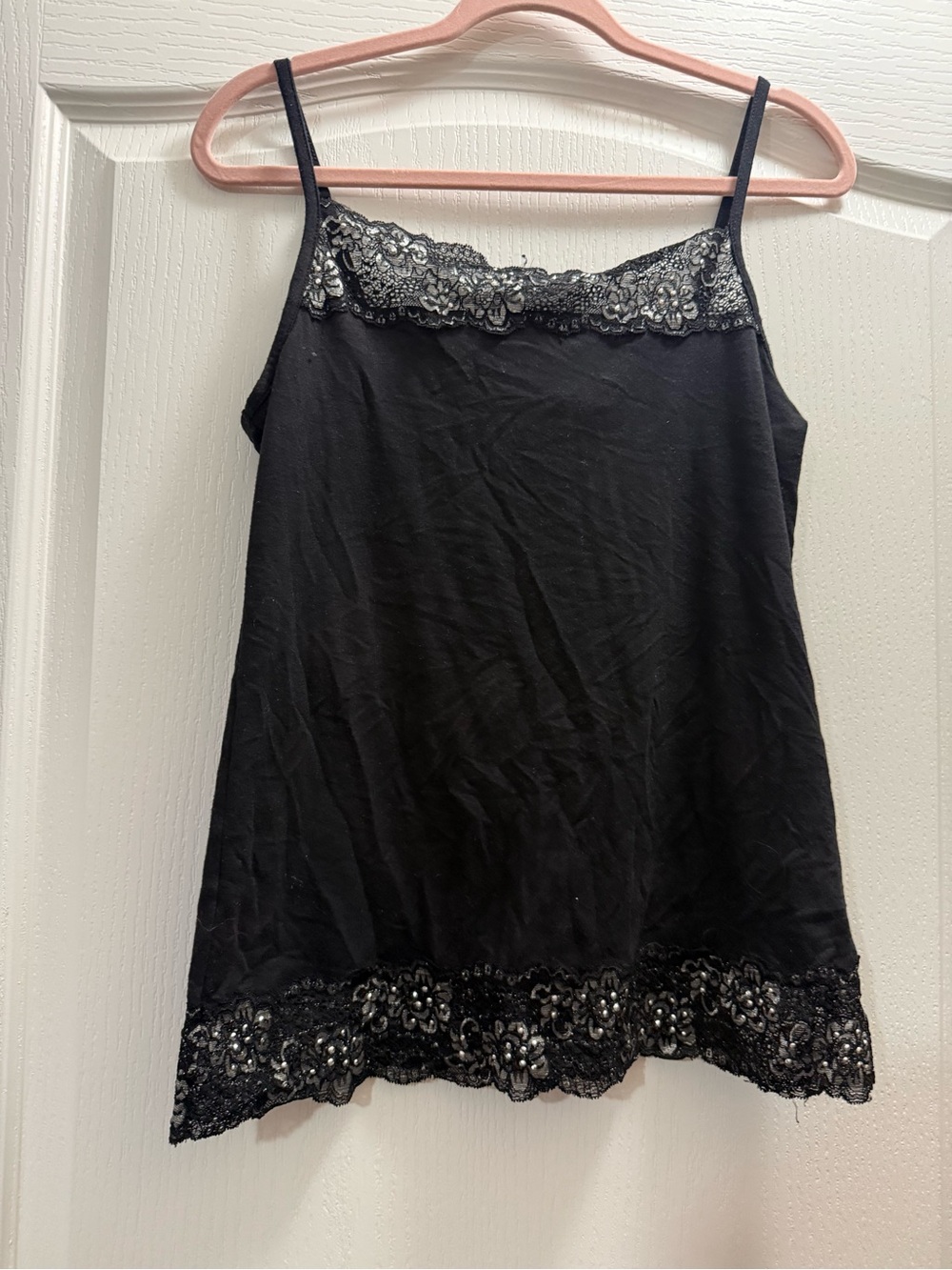 Cato Black Lace-Trim Camisole